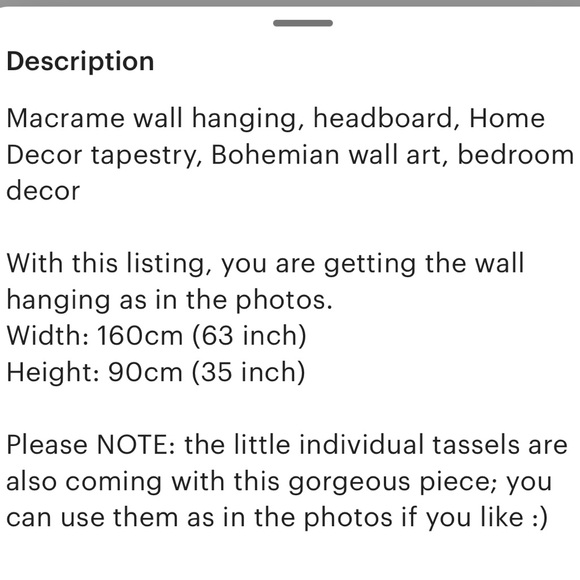 Hanging macrame design - Picture 2 of 5